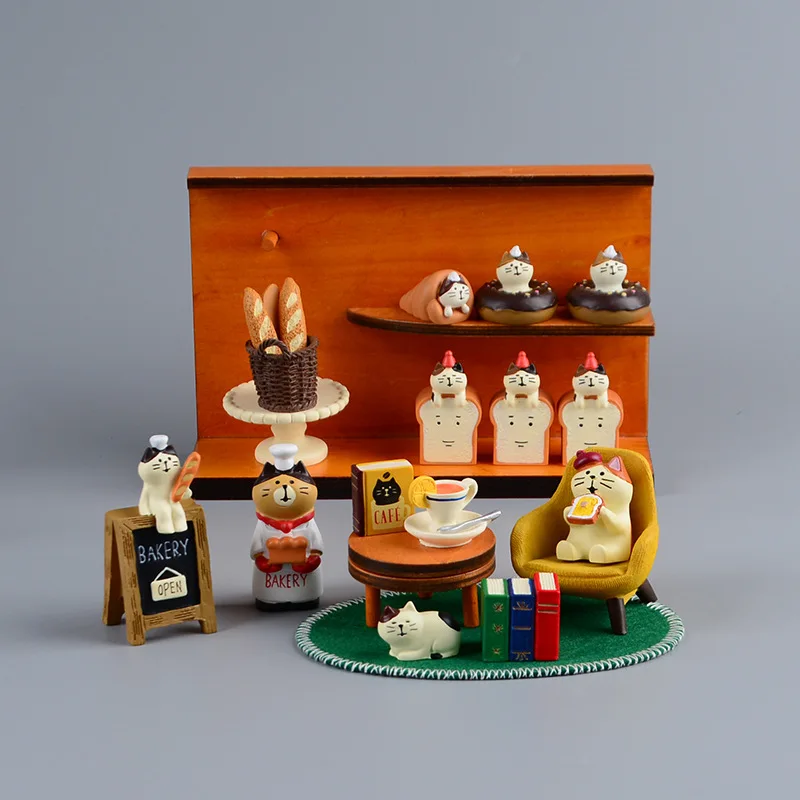 Bonsai Garden In Japan - Zakka Style Cartoon Cat Pane Tostato