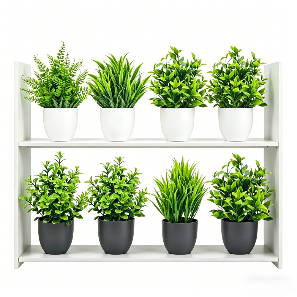 Bonsai Gardenia - Set di 4 Mini Piante Artificiali